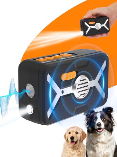 Ultraschall Antibell Gerät Hunde - Automatisch & Handheld Mit LED Taschenlampe, 3 Einstellbare Modi 15 Metern IPX4 Wiederaufladbare Hunde Bellen Stoppen Innen Draußen für Kleine Mittel Große Hunde von BSWAY