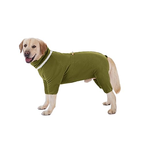 BT Bär Hund Winter Kleidung, Extra warme Hund Fleece Reißverschluss Pyjamas, Haustier Hund Cozy Onesie Jumpsuit PJS Kleidung für Welpen Kleine Hunde(XXS,Olivgrün) von BT Bear