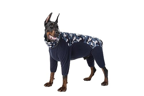 BT Bär Hund Winter Kleidung, Extra warme Hund Fleece Reißverschluss Pyjamas, Haustier Hund Cozy Onesie Jumpsuit PJS Kleidung für mittlere Hunde Große Hunde(XL,Blau) von BT Bear