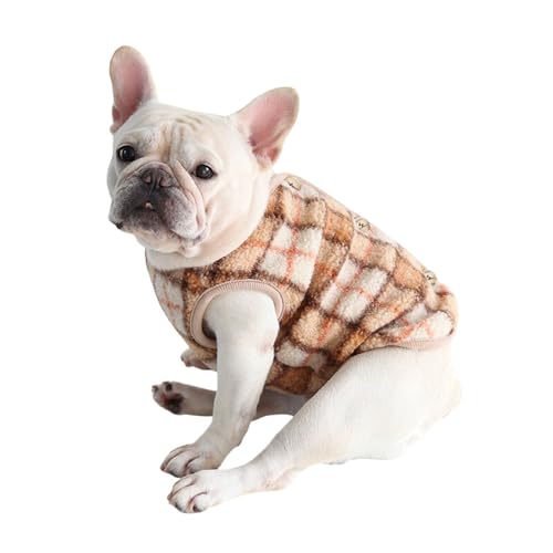 BT Bear Dicke Hundekleidung, große Brust, Polarfleece, für den Winter, warme Jacke für Katzen, kleine Hunde, mittelgroße Hunde, Mops, Französische Bulldogge (Größe XL, Orange) von BT Bear