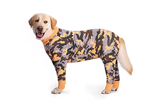 BT Bear Haustier-Einteiler für große Hunde, schützen die Gelenke, Haustier-Pyjama, PJS-Hundeoverall für mittelgroße und große Hunde (5XL, Orange) von BT Bear
