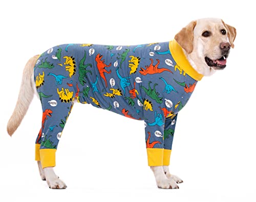 BT Bear Elastischer Haustier-Einteiler für große Hunde, schützt Gelenke, Anti-Haare, Lecken, Wundschutz, Haustier-Pyjama, Overall für mittelgroße und große Hunde (6XL, Marineblau) von BT Bear