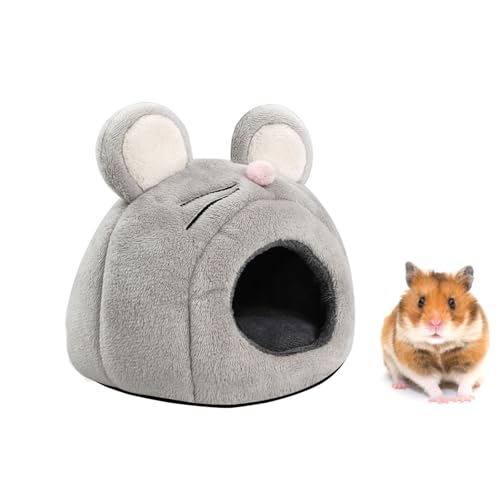 BT Bear Hamsterbett mit Matte für Kleintiere, Mini-Igel, weich, warm, niedlich, rutschfest, für Zwerghamster, Mini-Igel, Grau, Größe S von BT Bear