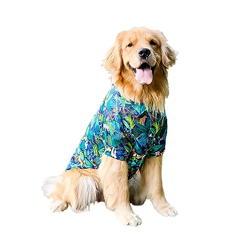 BT Bear Hawaii-Hemden für Hunde, Sommerkleidung, atmungsaktive Hunde-Baumwoll-T-Shirts, Größe 3XL-8XL für mittelgroße Hunde und große Hunde (7XL, Dunkelblau) von BT Bear