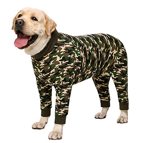 BT Bear Hunde-Einteiler für große Hunde, schützt die Gelenke, Haustier-Pyjama, Pyjama, Overall für mittelgroße und große Hunde (Camouflage, Größe 7XL) von BT Bear