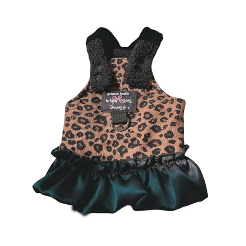 BT Bear Hundegeschirrkleid mit Leine, Welpenkleid für kleine und mittelgroße Hunde, Weste und Leine, Set für Welpen, Katzen, Spaziergänge im Freien, Braun, Größe L von BT Bear