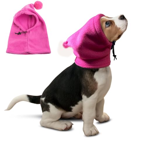 BT Bear Hundemütze, weich, warm, Fleece, beruhigende Hundeohren, winddicht, leise Ohren für mittelgroße und große Hunde, Hot Pink, Größe XXL von BT Bear