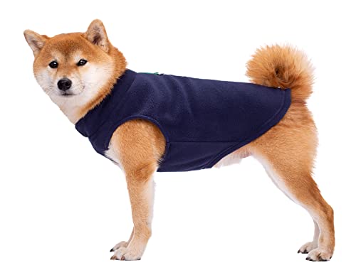 BT Bear Hundepullover, Hunde-Sweatshirt, weiche Fleeceweste, Kaltwetterjacke mit Ring für die Leine, für kleine und mittelgroße Hunde (Größe S, Marineblau) von BT Bear