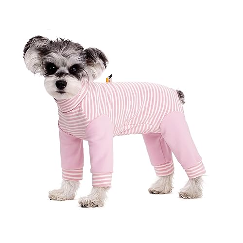 BT Bear Warmer Mantel für Hunde, elastischer, warmer Samt, Haustier-Einteiler, Kleidung, schützt Gelenke, Anti-Haare, Anti-Lecken, Hunde-Pyjama für kleine und mittelgroße Hunde (Größe XXL, gestreift, von BT Bear