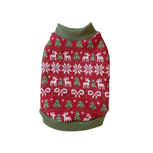 BT Bear Weihnachtspullover für Hunde, weich, warm, für kaltes Wetter, Strickkleidung für mittelgroße und große Hunde, Rot, Größe XXL von BT Bear