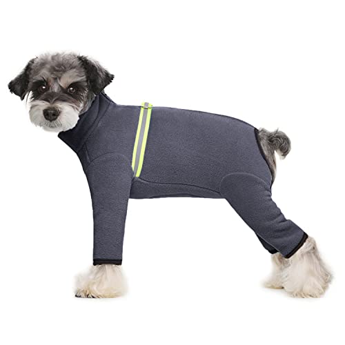 BT Bär Hund Wintermantel Weiches warmes Fleece mit reflektierenden Hund Onesie für Welpen Pet Pyjamas Kostüm (grau, S) von BT Bear