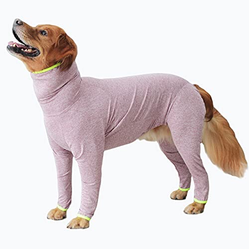 Große Hundekleidung, hohe Elastizität, nach Operationen erholen, vierbeiniger Jumpsuit für große Hunde, leicht, vollständige Abdeckung, Hunde-Pyjama (8XL, Rosa) von BT Bear