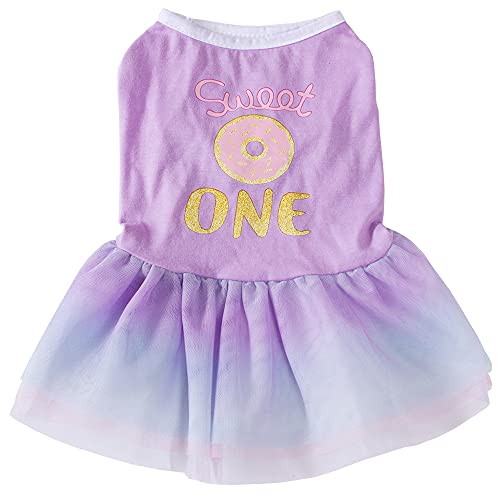 Haustierkleid Kleidung Welpenrock Prinzessin Kleider Sweetie Sommer Hund Tutu Rock Hundekostüm für Katzen Welpen kleine Hunde (lila, mittel) von BT Bear