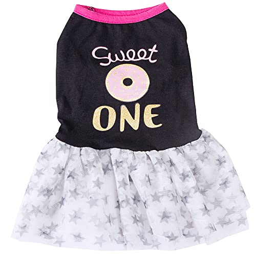 Haustierkleid Kleidung Welpenrock Prinzessin Kleider Sweetie Sommer Hund Tutu Rock für Katzen Welpen kleine Hunde (schwarz, groß) von BT Bear