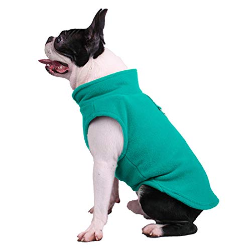 Hundepullover / Hunde-Sweatshirt, weiche Fleece-Weste, Kaltwetterjacke mit Ring für die Leine für kleine und mittelgroße Hunde (Größe XL, Grün) von BT Bear