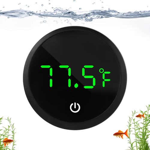 Aquarium Thermometer Digital, Digitales Hygrometer für Reptilienterrarien LED Digital Touchscreen Kabelloses Temperatur Thermometer zum Aufkleben mit Touchscreen Große Anzahl für Fische und Reptilien von BTFO