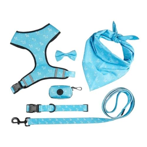 BTFUJVZK Blau,L, Verstellbares Hundegeschirr, atmungsaktive Mesh-Weste, Trainingsgürtel, weicher Griff, atmungsaktiv, Traktionsdruck, 6er-Set von BTFUJVZK