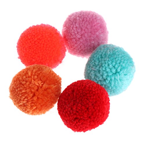 BTGHPI 5Pcs Für Katze Spielzeug Bunte Flauschige Bälle Interaktive Spielzeug Kleines Kätzchen Kauen Spielzeug Spaß Plüsch Bälle Für Kätzchen Fo von BTGHPI