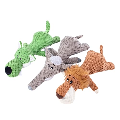 BTGHPI Hundespielzeug aus Plüsch, klang, interaktives Hundespielzeug, aggressives Kauen, Zahnreinigung, quietschendes Spielzeug, für den Innenbereich, 3 Stück von BTGHPI