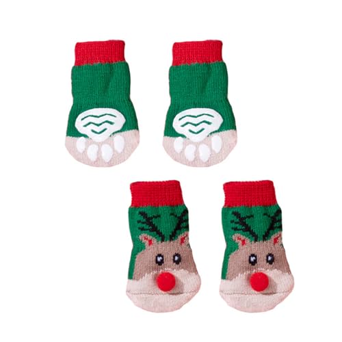 BTGHPI Outdoor Hundesocken Schützende Verstellbare Winter Hundeschuhe Für Weihnachtliche Outdoor Schuhsohlen von BTGHPI