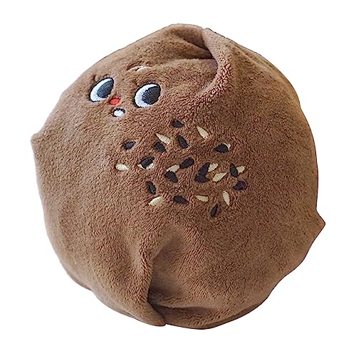 BTGHPI Pet Dogs Puppy Cloth Squeaky Teeth Chew Sesam Bun Shape Soft Play Toy Dogs Hide Food Molar Puzzle Accessories von BTGHPI