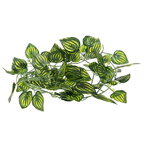 BTGHPI Reptilien Rebe Künstliche hängende künstliche Blätter Reptilien Terrarium Dekoration für Futterspender Behälter von BTGHPI