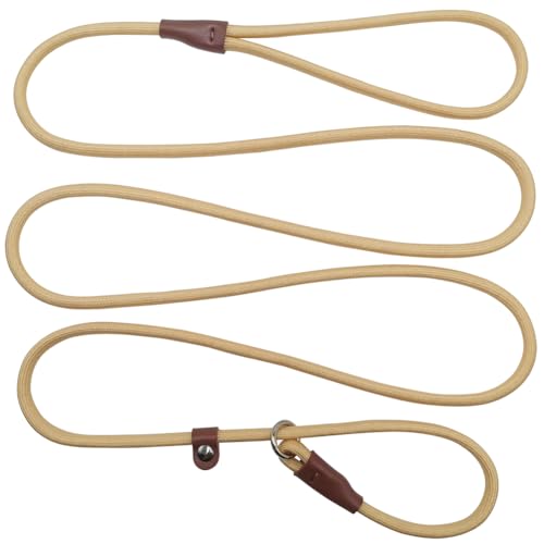 BTINESFUL Hundeleine, 2,1 m, starkes Nylonseil, 0,6 cm Durchmesser, Hundetrainingsleine für kleine, mittelgroße und große Hunde, Beige von BTINESFUL