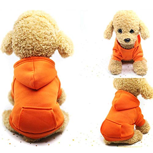 BTKNOO 2019 New Pet Blank Pocket Hoodie Sweater Haustier Welpen Kleidung Hundemantel Hut Kleidung Hundejacke Winter Y289 von BTKNOO