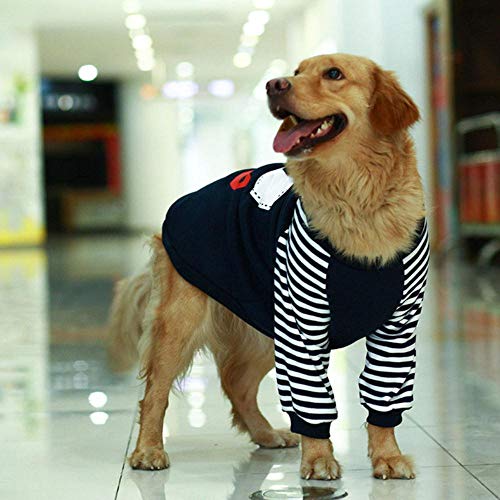 BTKNOO Gestreifte Hunde Hoodies Bart Haustier Hund Kleidung für mittelgroße Hundekleidung Kleidung Hoodie für Hund Mäntel Jacken Bluza dla psa von BTKNOO