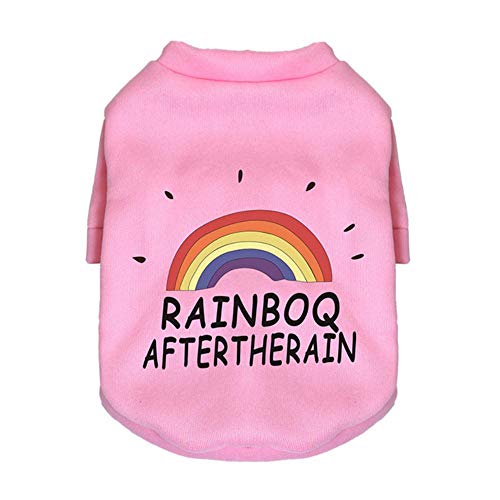 BTKNOO Niedliche Drucke warme Haustier Kleidung für Hund Hoodie Regenbogen Muster Pullover für Katze Welpen Kleidung Hund Jacke für kleine mittlere Hund Hot von BTKNOO