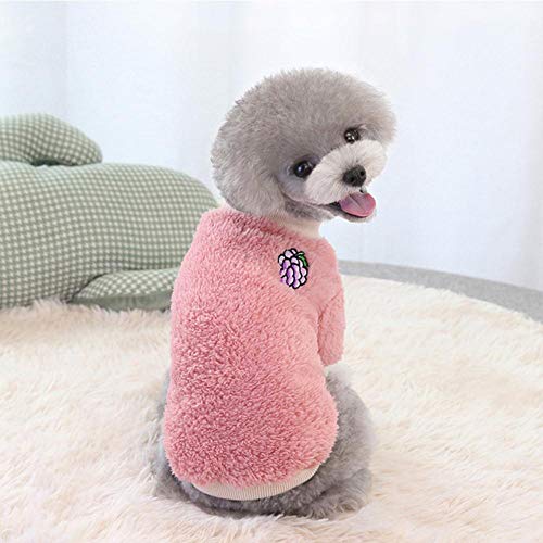 BTKNOO Weiche warme Fleece-Hundekleidung Süße Fruchtdruck-Welpen-Haustierpullover Bequeme Katzentier-Pullover-Kleidung für kleine große Hunde von BTKNOO