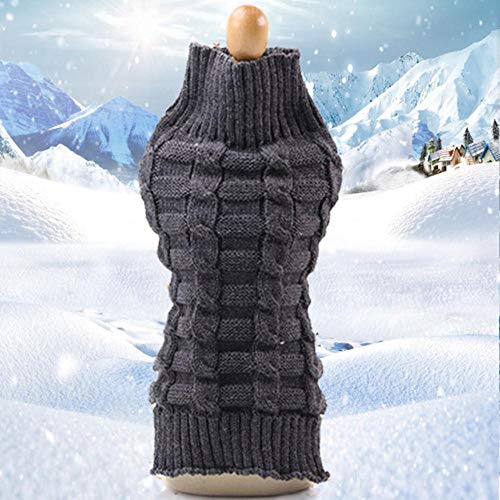 BTKNOO Winter Wollpullover Strickwaren Welpenbekleidung Klassische Strickhundekleidung Kleiner Haustierhund Warmer Hanf High Collar Coat Kostüm von BTKNOO