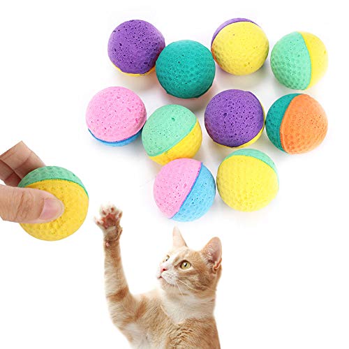 Kleiner Schaumstoff für Katzen und Kätzchen, 10-teiliges Set, Buntes Spielzeug für Katzen und Kätzchen, Latexbälle von BTOSEP