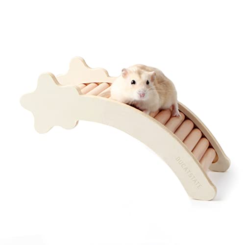 BUCATSTATE Hamster-Kletterleiter, Holz-Kletterspielzeug und Brückenkäfig-Dekoration für Hamster, Rennmäuse, Mäuse und kleine Tiere (Sternenmuster) von BUCATSTATE