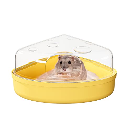 BUCATSTATE Hamster Sandbad, Hamster Sand Badezimmer Sandkasten Toilette Sand Trockenbad Container für Chinchilla, Goldene Bären, Gerbil (Small, Yellow) von BUCATSTATE