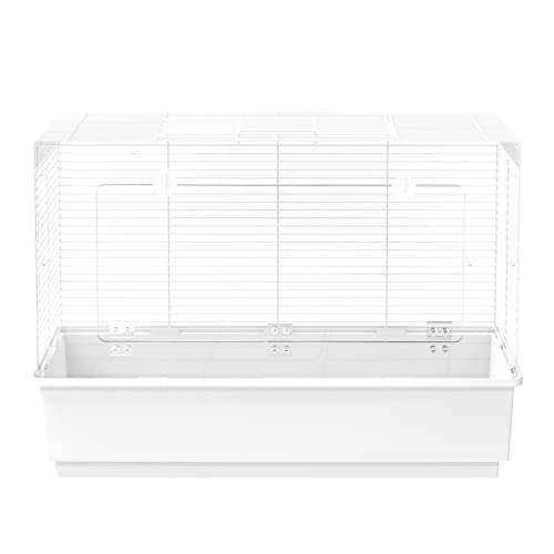 BUCATSTATE Vogelkäfig mit 2 Türen Vogelvoliere Tierkäfig Vogelhaus für Papagei Wellensittich 62 * 35 * 43cm (White) von BUCATSTATE