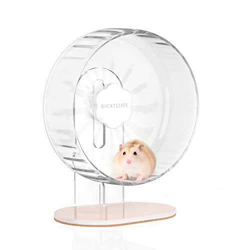 Bucatstate Hamsterrad, 21cm Laufrad Hamster Leise Hamster Spielzeug Transparent, rutschfeste Laufscheibe für Totoro Mouse Eichhörnchen Chinchillas Kleintier Haustier von BUCATSTATE