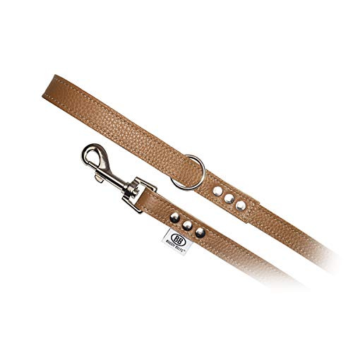 BUDDY BELT All Leather Premium Leash – Kieselstein-Maserung Karamell (1,9 cm x 1,2 m) von BUDDY BELT