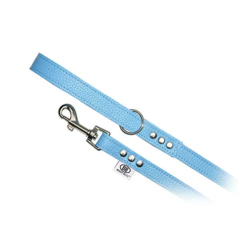 BUDDY BELT All Pebble Grain Leather Leash Blue - Premium Edition (1,9 cm x 1,2 m) von BUDDY BELT