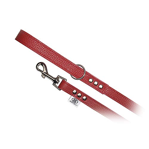 BUDDY BELT All Pebble Grain Leather Red Leash - Premium Edition (1,27 cm x 1,27 m) von BUDDY BELT