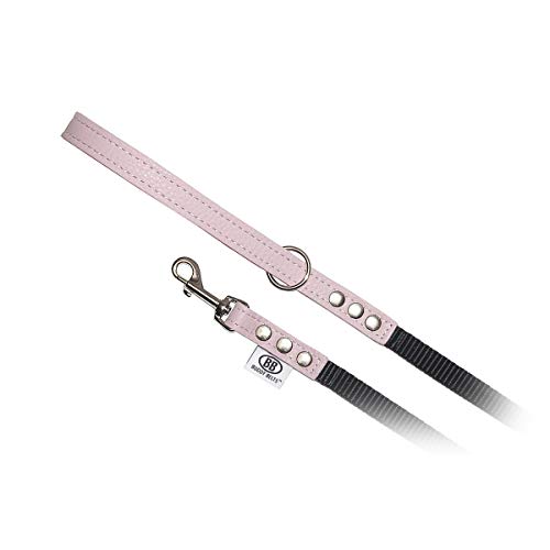 BUDDY BELT Pebble Grain Accent Leder Nylon Leine Pink – Premium Edition (1,9 cm x 1,2 m) von BUDDY BELT