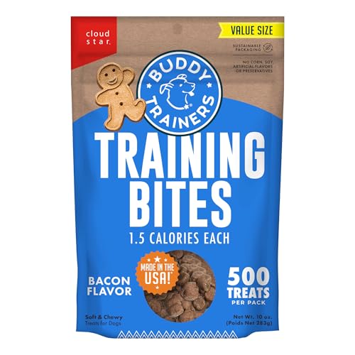 QUOERSRTI Buddy Biscuits Training Bites for Dogs, Low Calorie Dog Treats Baked in The USA, Bacon 10 oz. von BUDDY BISCUITS