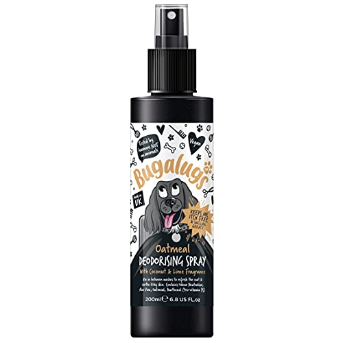 BUGALUGS Oatmeal Dog Deodorant Deodorant Deodorant Spray mit Kokosnuss & Limette Duft Hundeparfüm Spray mit Geruchsneutralisierer - Vegan Dog Cologne Hundepflege Geruchsbeseitiger Verwendung mit von BUGALUGS