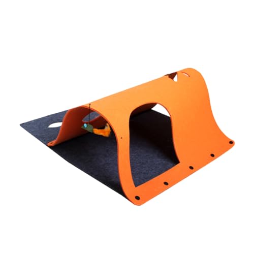 1stk Katzentunnel Für Katzen Und Mäuse Kleintiertunnel Katzenspielzeug Nest Haustier Spielzeugkatze Hundekältematte Katzen-Donut-Tunnel Wurf Zauberstab Filzstoff Orange BUGUUYO von BUGUUYO