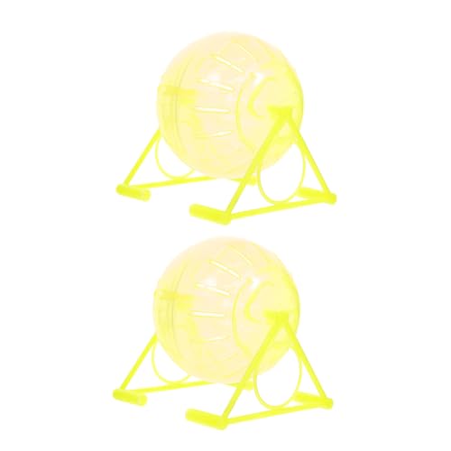 2st Laufender Ball Tierisches Spielzeug Sportspielzeug Chinchilla-Rad Hund Spezielles Spielzeug Haustier Spielzeug Igel Joggingbälle Igelrad Hamster-übungsbälle Plastik Yellow BUGUUYO von BUGUUYO