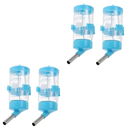 4 Stück Trinkbrunnen Für Hamster Chinchilla-wasserflasche Trinkflasche Für Hamster Wasserspender Für Hamster Futternapf Für Welpen Kaninchenflasche Rostfreier Stahl Blue BUGUUYO von BUGUUYO