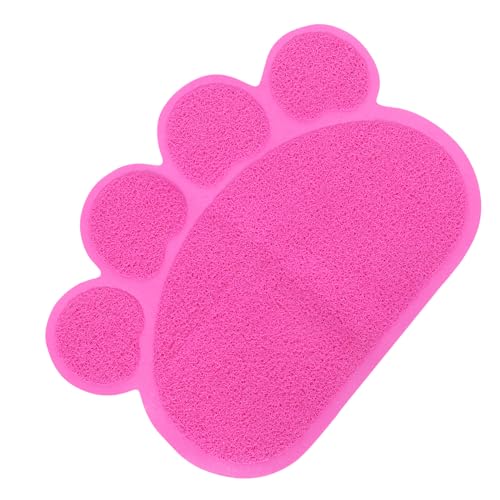 Auslaufsichere Matte Für Katzentoilette Hundenapfmatte Futternapfmatte Für Haustiere Katzenfuttermatte Platzdeckchen Für Katzenfutter Hundefutternapf Matte Katzennapfmatte PVC Rosy BUGUUYO von BUGUUYO