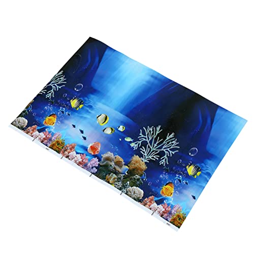 BUGUUYO 1 Blatt Aufkleber für Aquarien Anlage Dekorationen für Aquarienzubehör Bausatz Netz Tank Aquarium Dekoration Aquarium rückwand Unterwasserbild Aquarien Hintergründe Dickfilmpapier von BUGUUYO