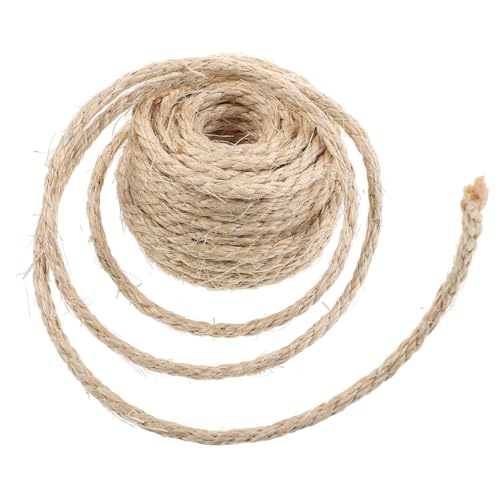 BUGUUYO Natürliche Sisal Katzenkratzseil Rolle 6mm x 10m Strapazierfähiges Hanfseil Für DIY Katzenbaum Kratzmöbel Und Katzenzubehör Ideal Zum Ersetzen Von Kratzsäulen Und Matten von BUGUUYO