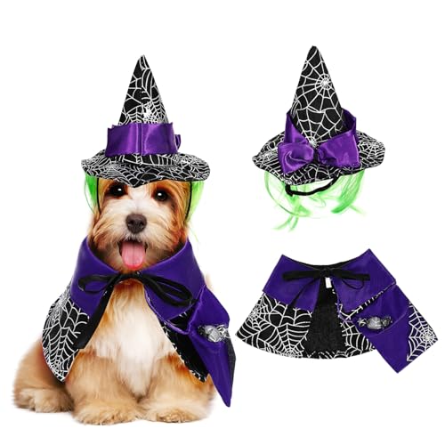 BUGUUYO 1 Satz Halloween-katzenumhang Katzen-Halloween-kostüme Halloween-haustierbedarf Halloween-haustierbekleidung Dekorativer Hundeumhang Hundekostüme Halloween-hundemäntel Satin von BUGUUYO